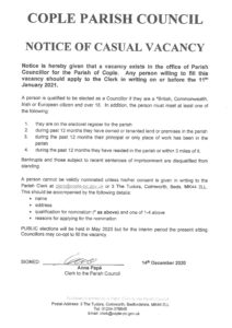 Councillor Vacancy notice